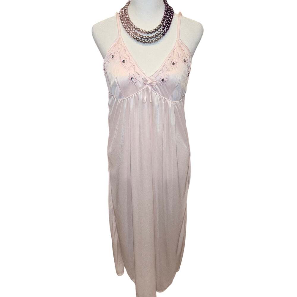 Sinderella vintage slip dress babydoll lingerie nightgown pink bling medium